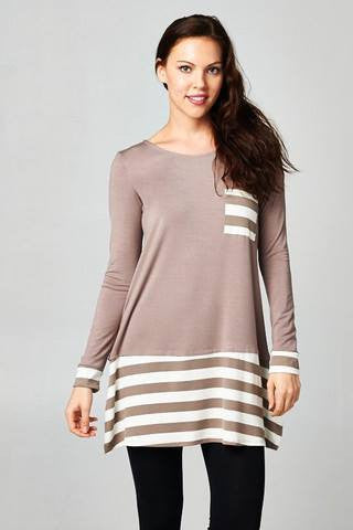 Mocha with Tan Stripes Top