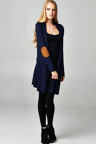Navy with Elbows Cardigan