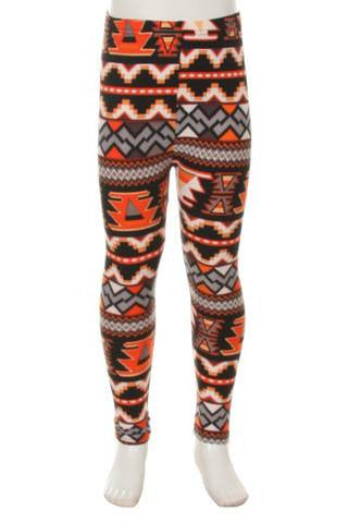 Orange and Black Geometric Leggings