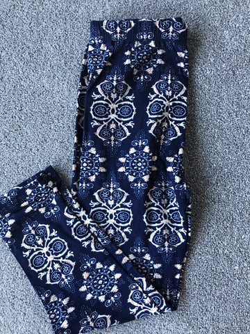 navy medallions leggings