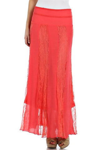 Taupe lace panels skirt